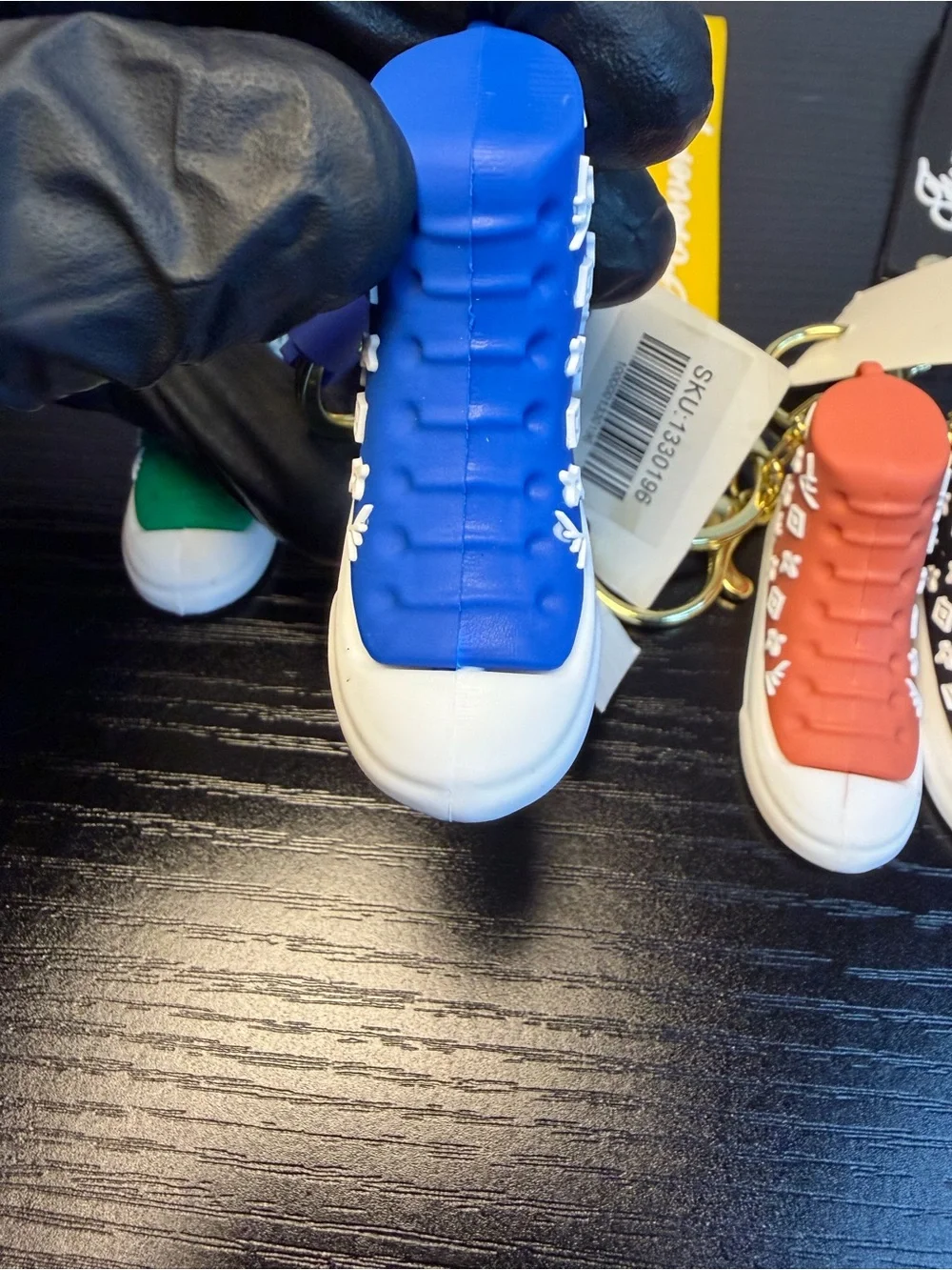 6 Pcs Colorful Mini Sneaker Keychain Set with Branded Straps GREAT GIFTS!!